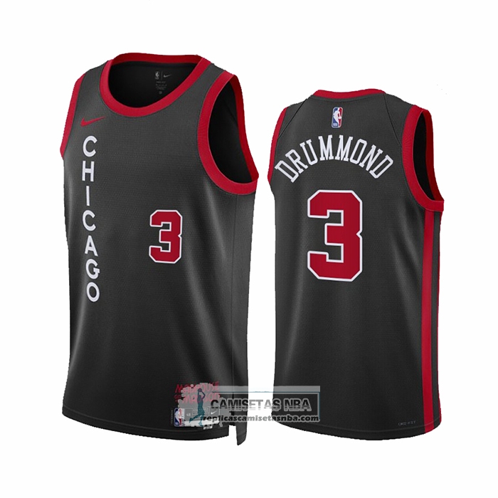 Camiseta Chicago Bulls Andre Drummond NO 3 Ciudad 2023-24 Negro